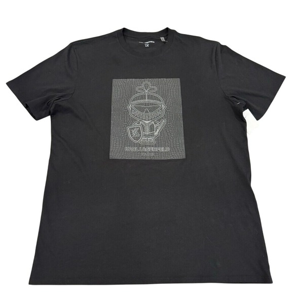 Karl Lagerfeld Other - KARL LAGERFELD PARIS Armored‎ Logo Short Sleeve Tee Size Large NWOT